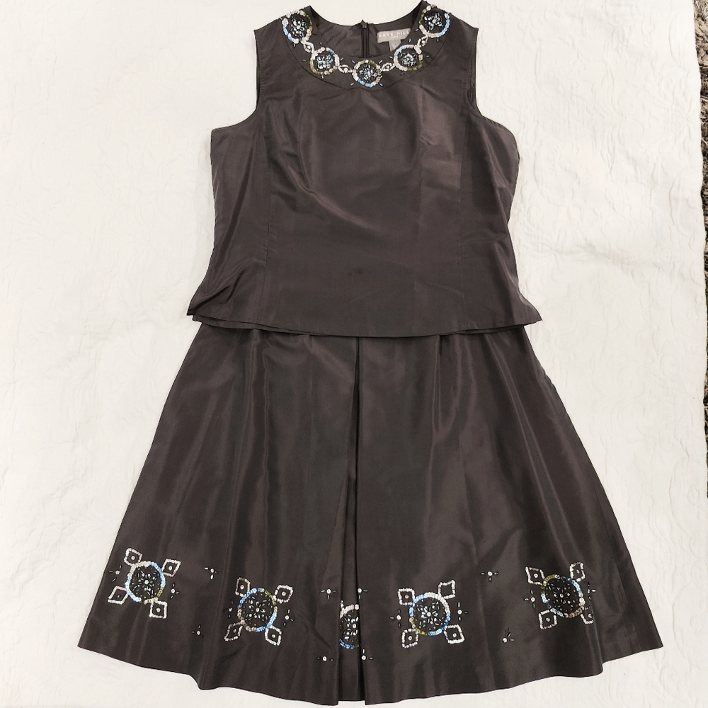 Kate Hill 2-pc taffeta iridescent dress. 14/12P.